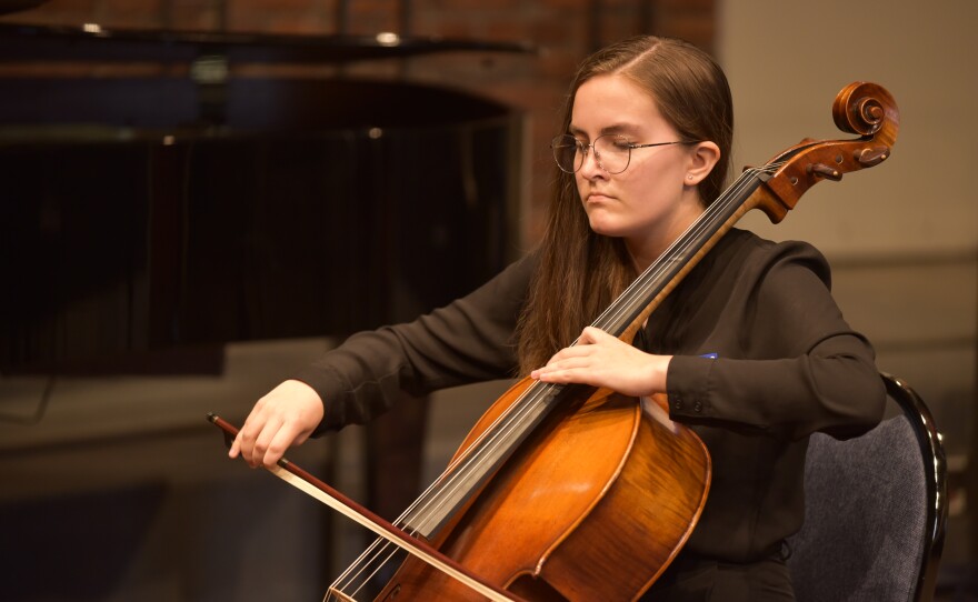 Anyssa playing the cello.